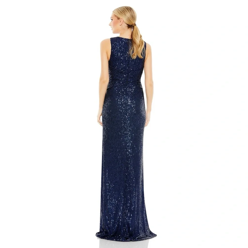 Mac Duggal 26598 Wrap Waist Sequin Dress - Picture 3 of 6